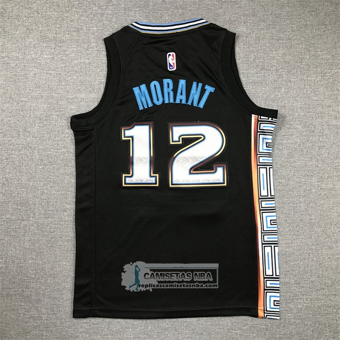 Camiseta Nino Memphis Grizzlies Ja Morant NO 12 Ciudad 2022-23 Negro